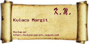 Kulacs Margit névjegykártya